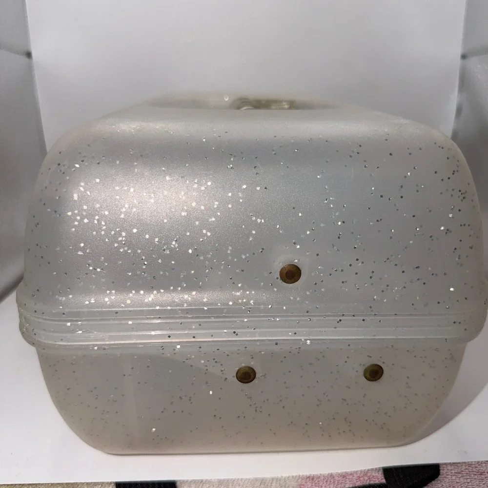 Caboodles OS Clear Silver Glitter Makeup Organizer 80s 90s Y2K Retro Aesthetic
